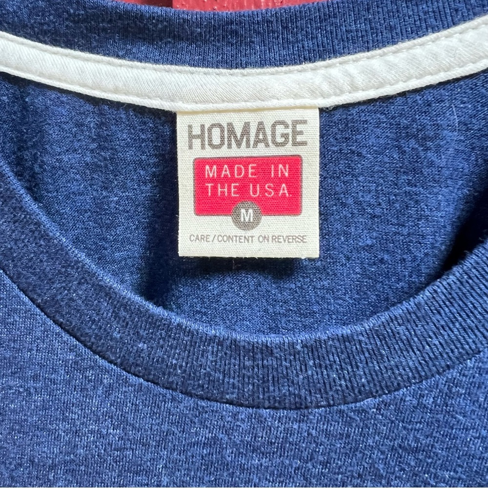 HOMAGE Blue and Red Short Sleeve Tee - Picture 3 of 6